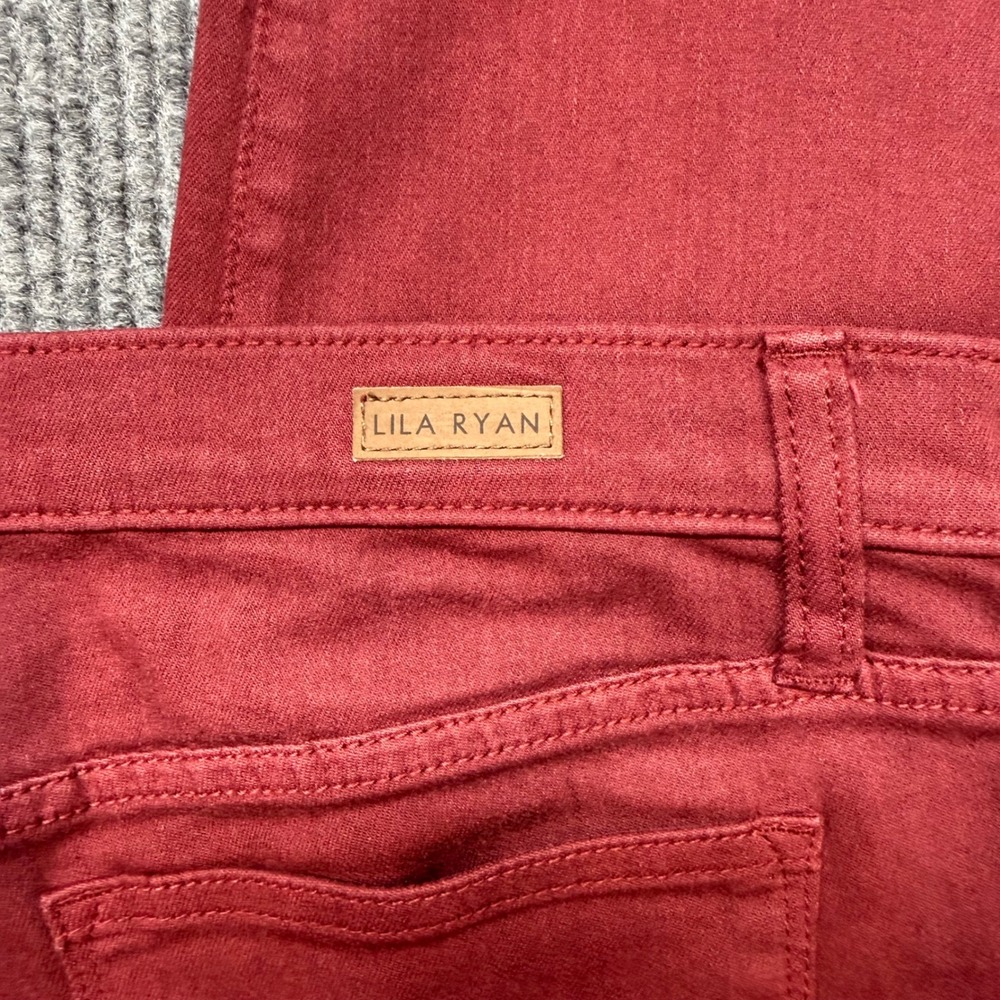 Lila Ryan Red Stretch Ankle Jeans Size 33 Slim Fit Casual Color‎ Pop Trendy - Picture 3 of 10